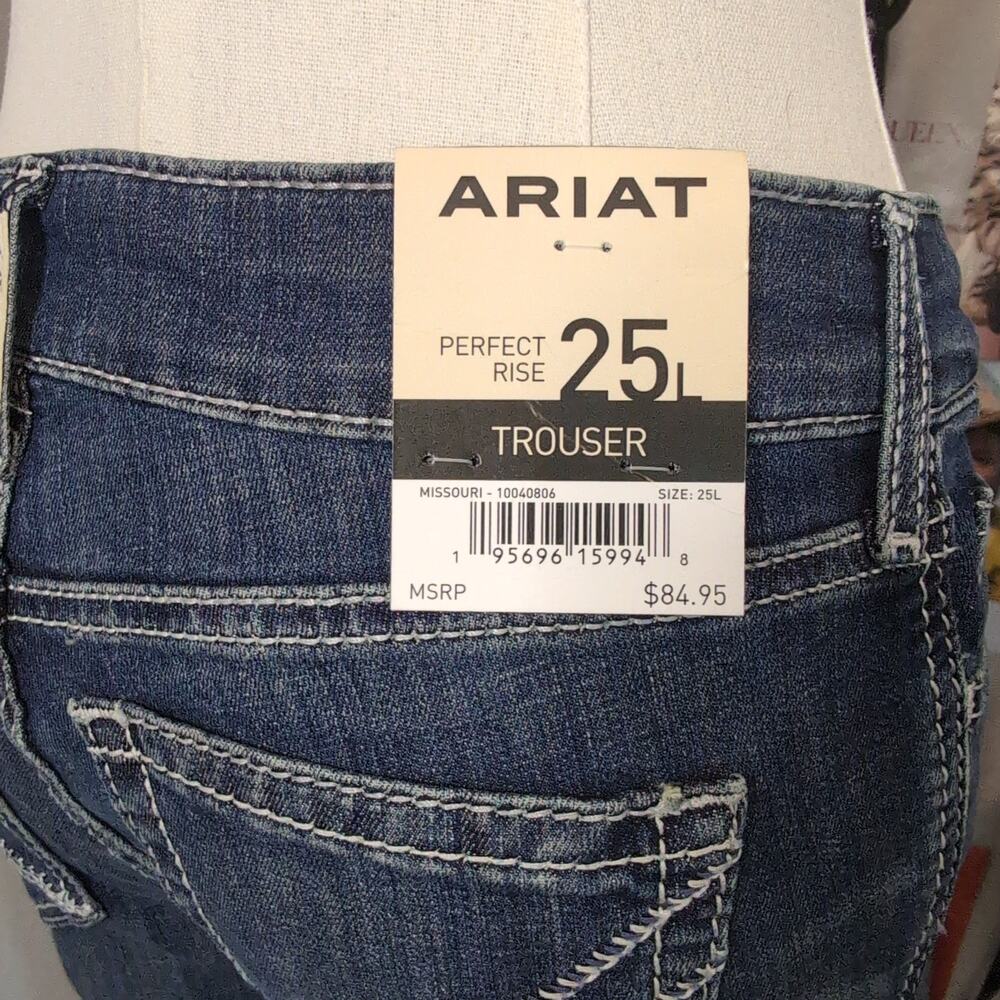 Dark Wash Wide Leg Flare Denim Jeans Ariat - Picture 2 of 6